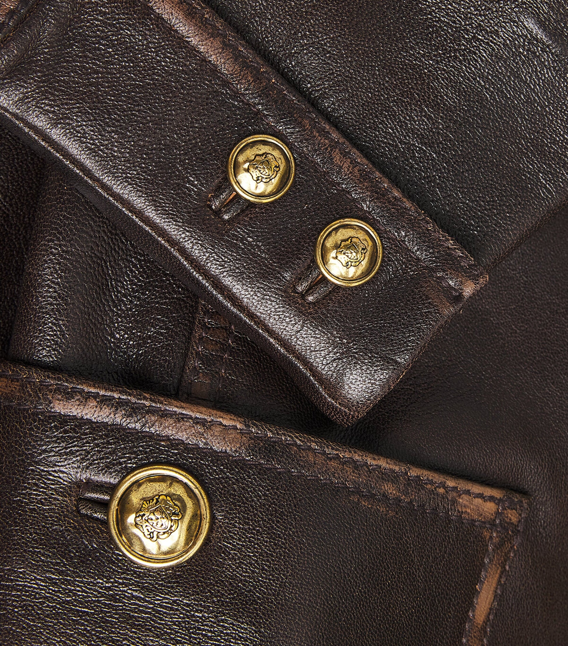 Brown Leather Distressed Jacket