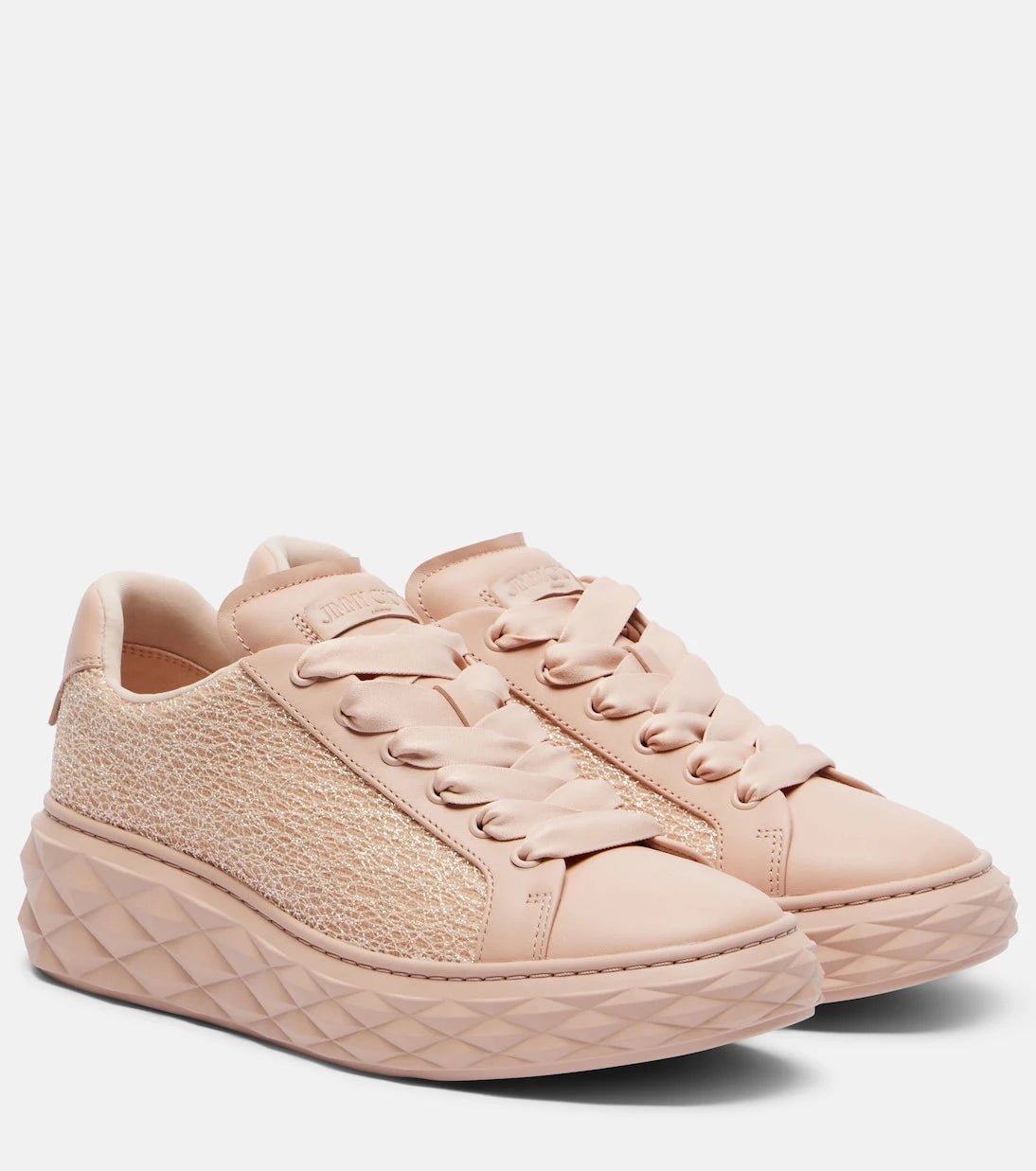 Jimmy Choo - Diamond Light Maxi glitter leather sneakers