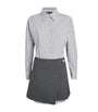 Maje Stripe Shirt-Skirt Hybrid Mini Dress
