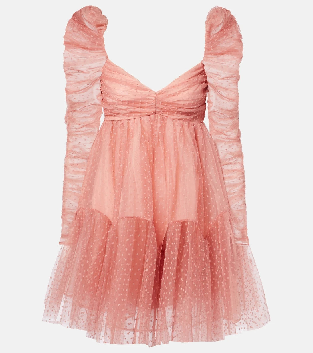 Zimmermann - Ruched point d'esprit tulle minidress