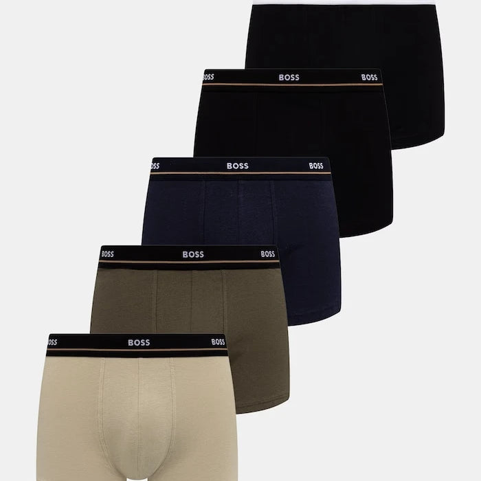 BOSS Erkek Pamuk ve Elastan Boxer Trunk 5P Essential 5’li