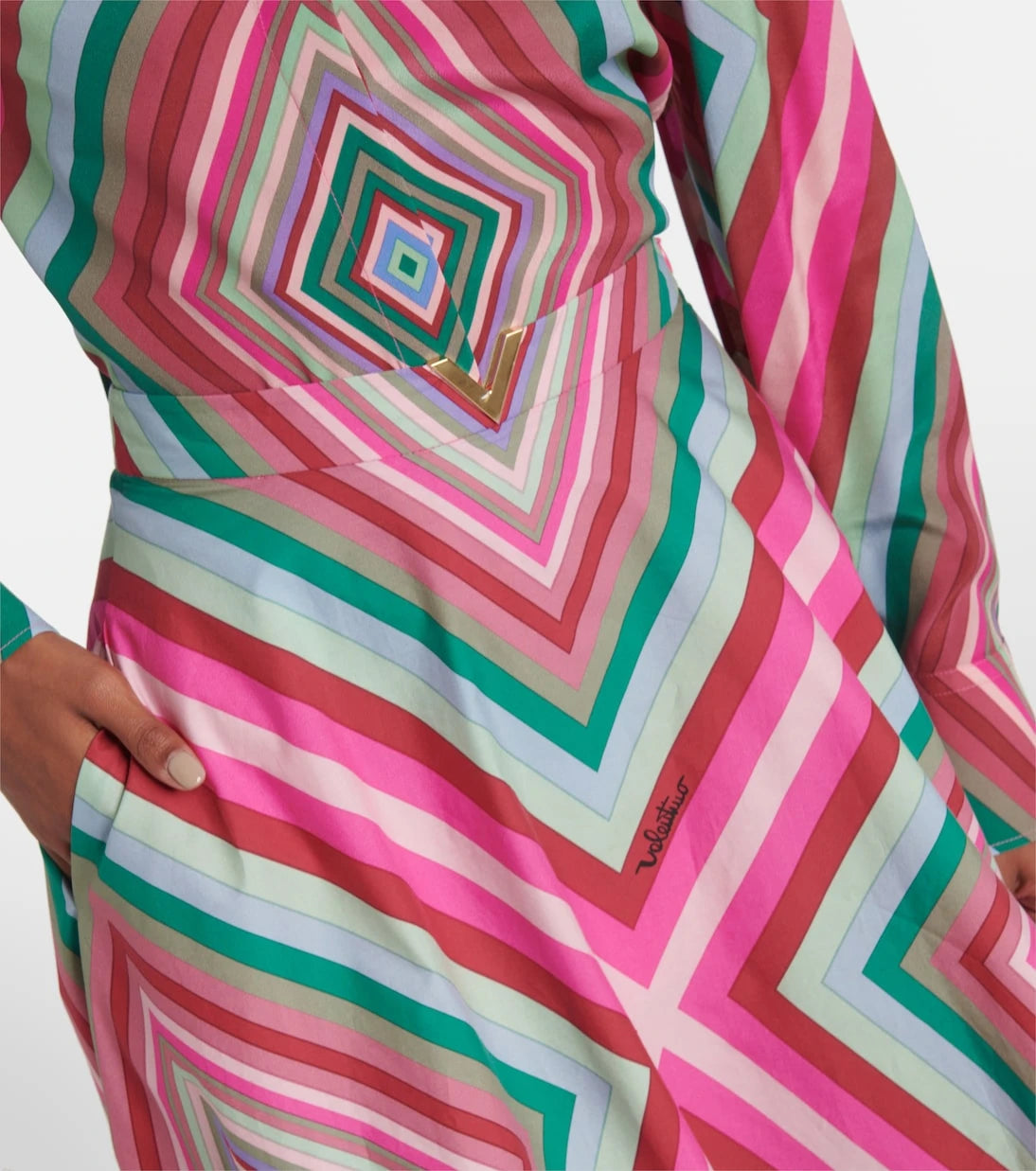Valentino - Rhombus 75 cotton poplin maxi skirt