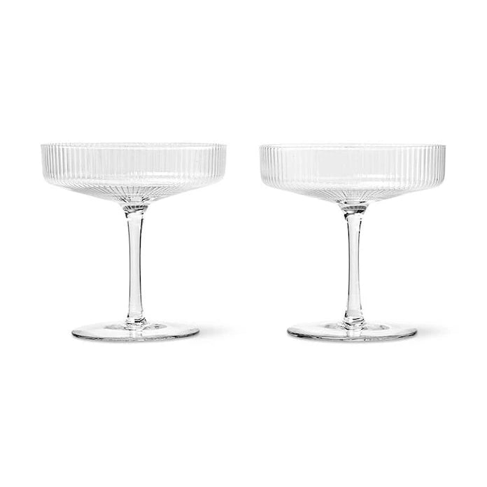 Чаша за шампанско ferm LIVING Ripple Champagne 150 ml (2 броя)
