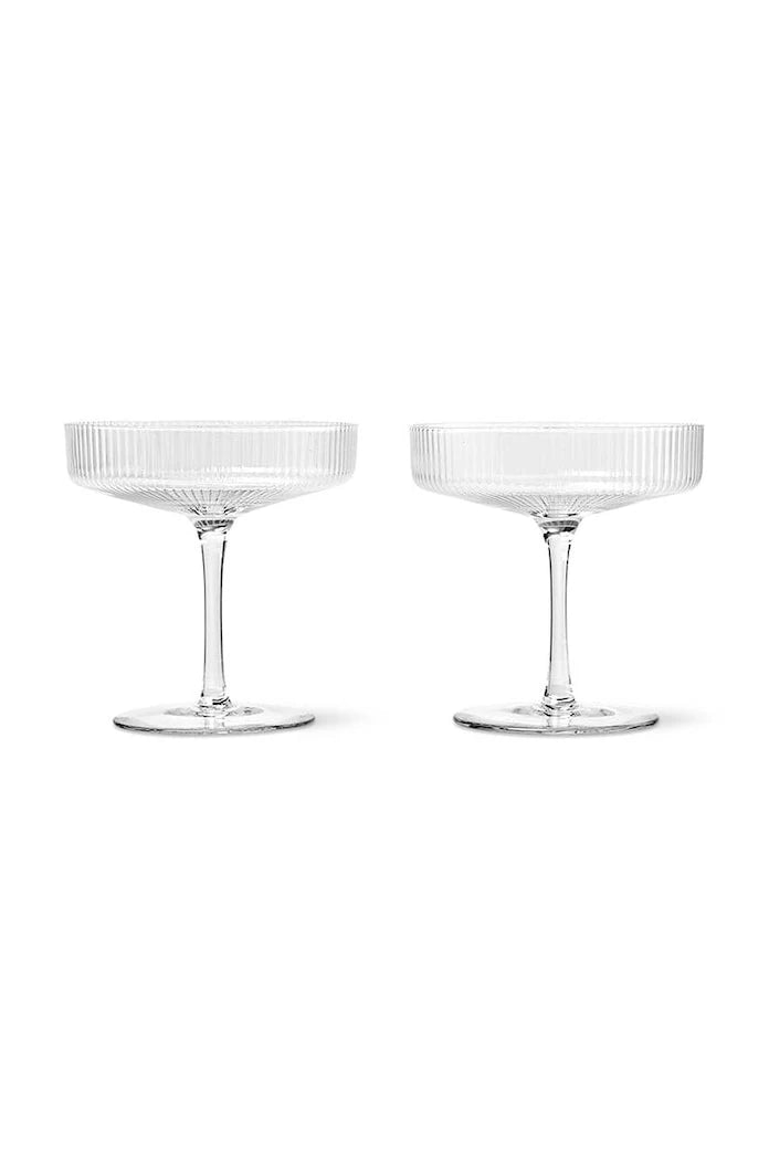 Чаша за шампанско ferm LIVING Ripple Champagne 150 ml (2 броя)