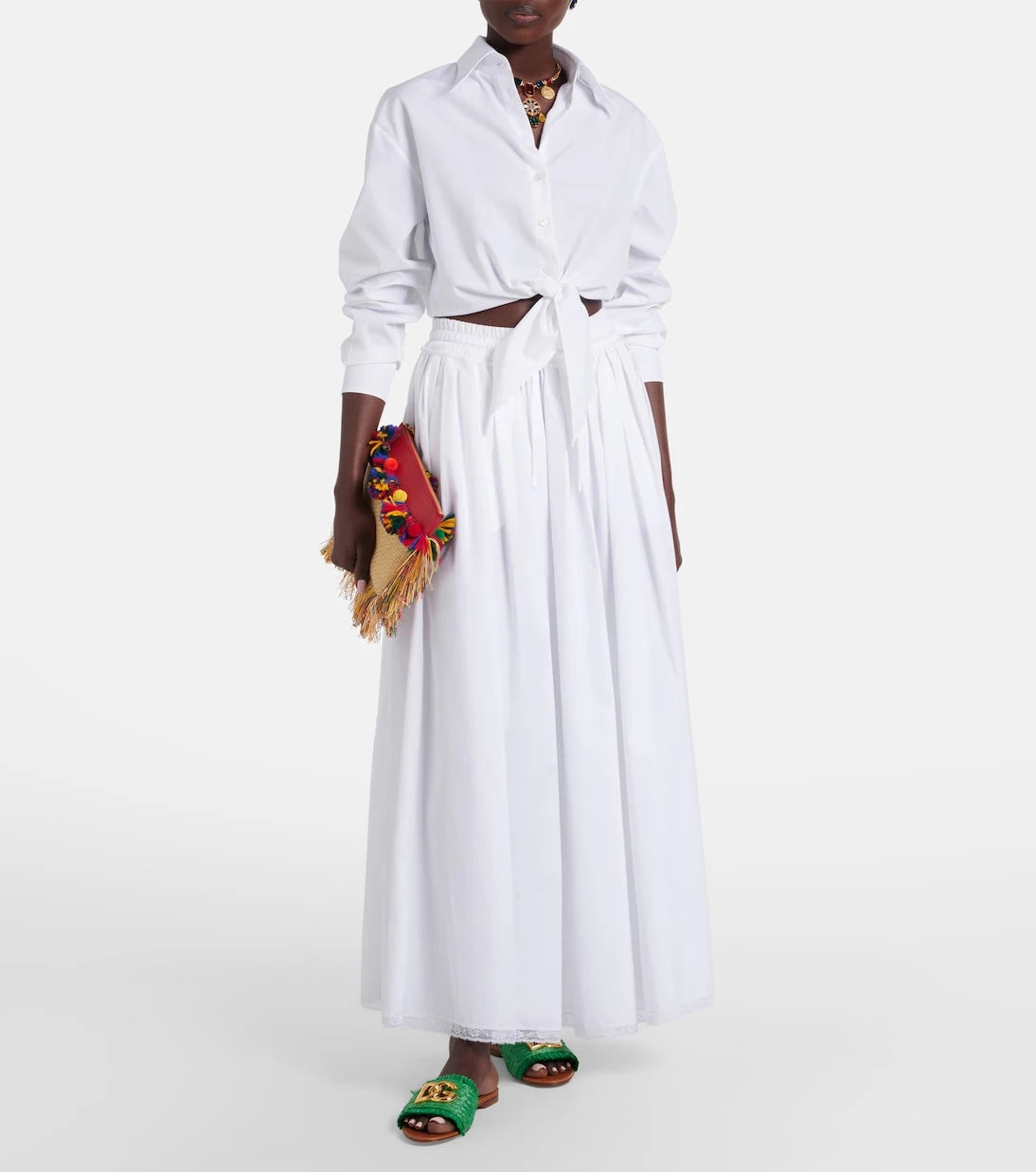 Dolce&Gabbana - Cropped cotton poplin shirt