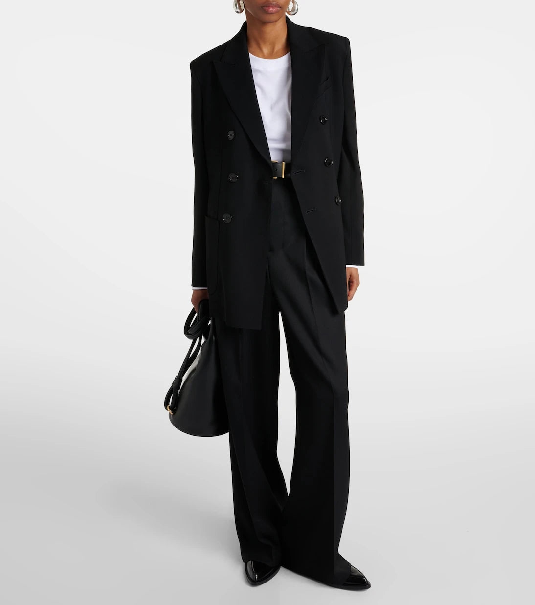 Ami Paris - High-rise wool wide-leg pants