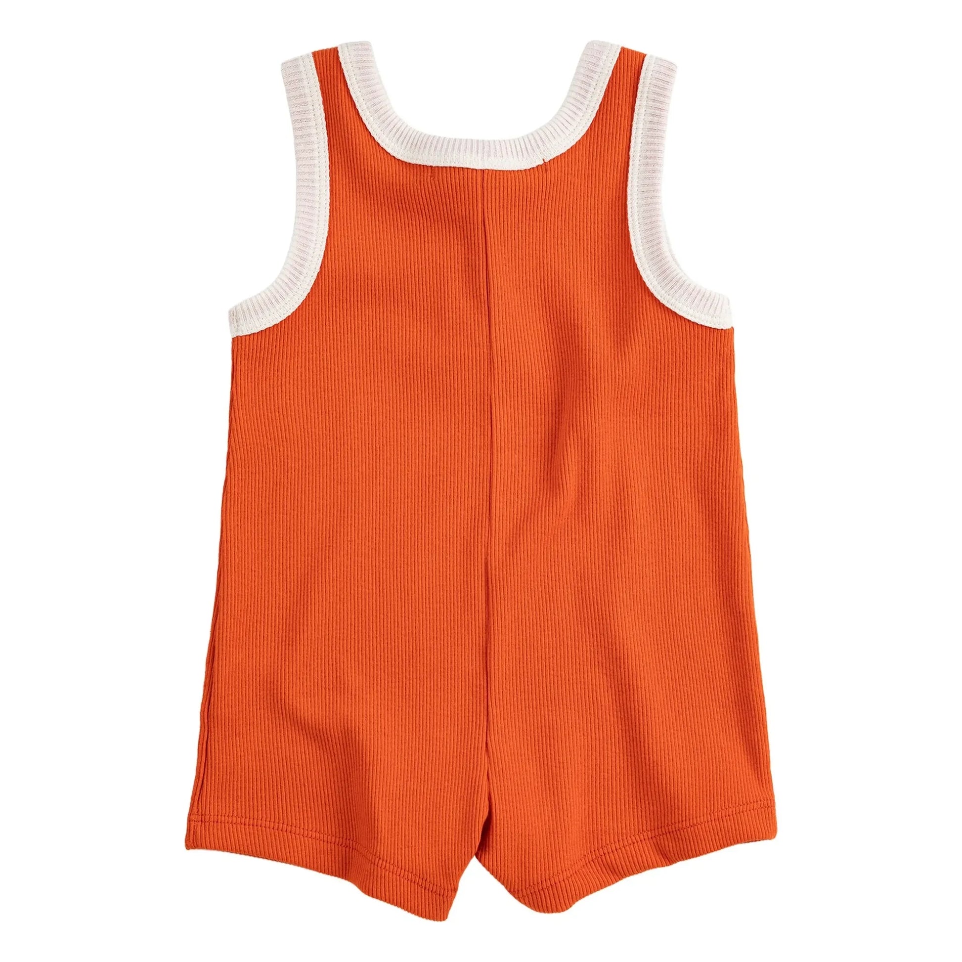 Bobo Choses - Organic Cotton Bird Ribbed Playsuit | Orange