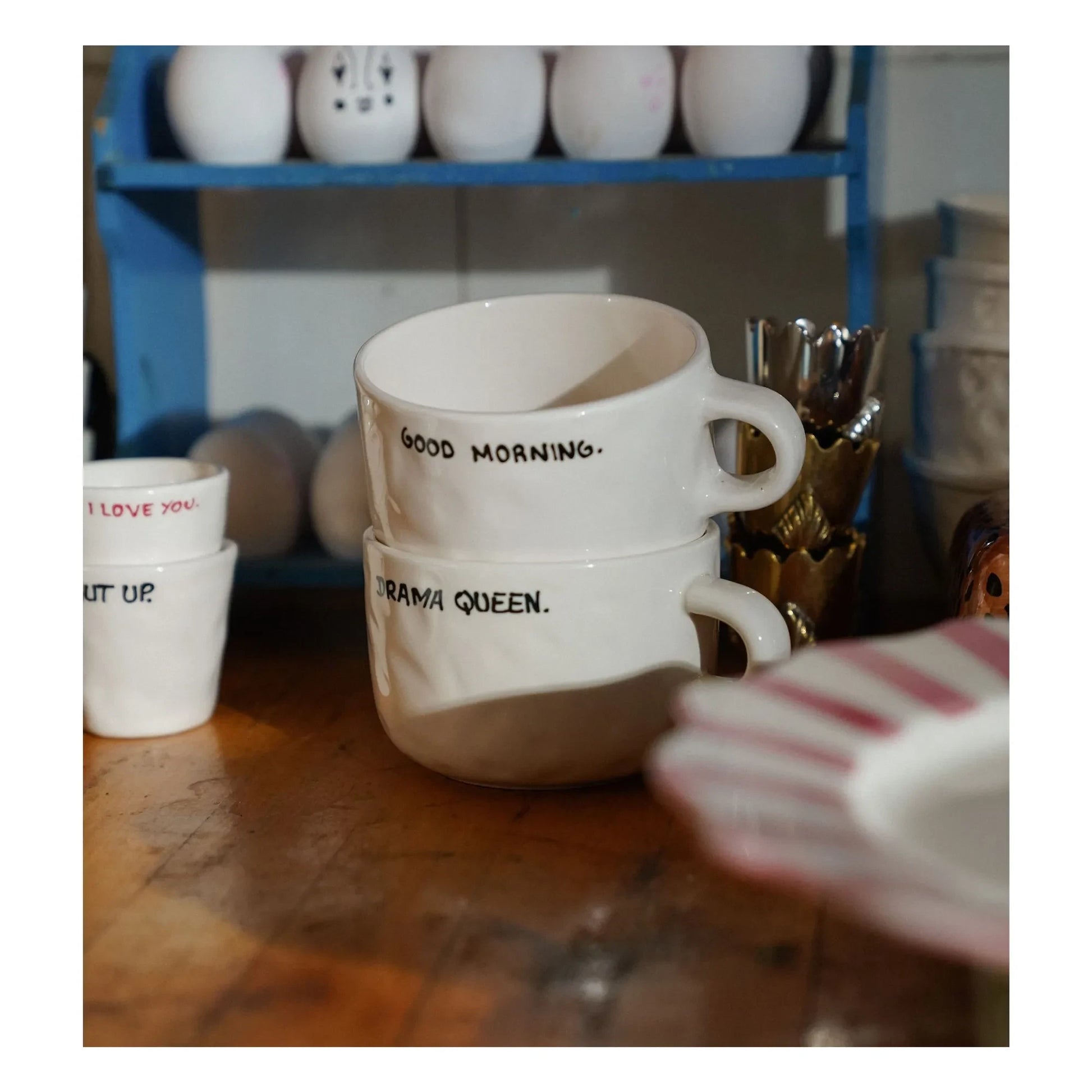 Anna + Nina - Cappuccino mug Drama Queen | Ecru