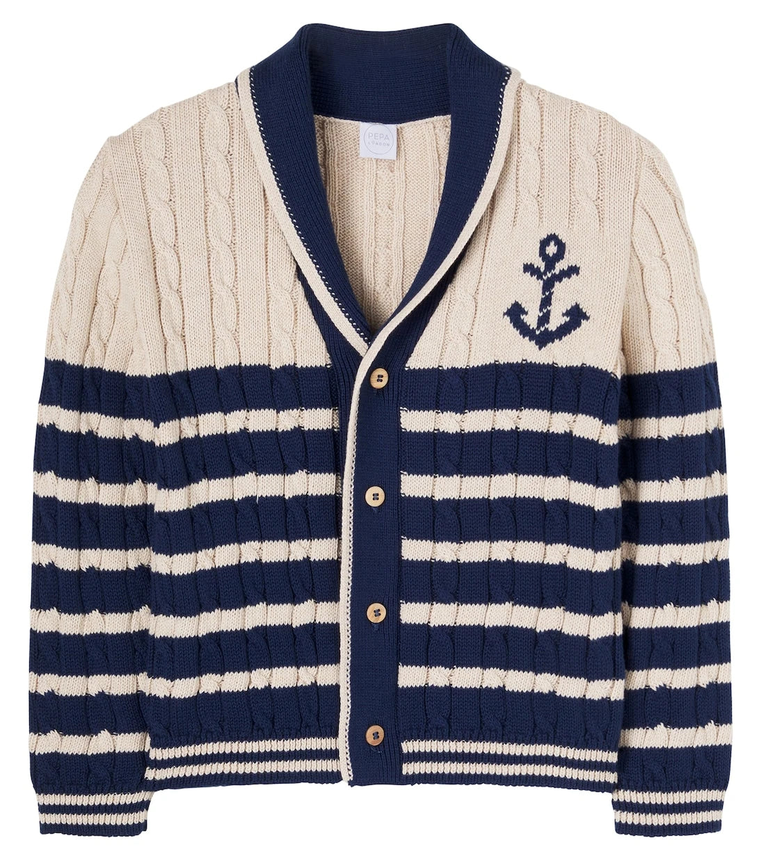 Pepa London - Cable-knit striped cotton cardigan