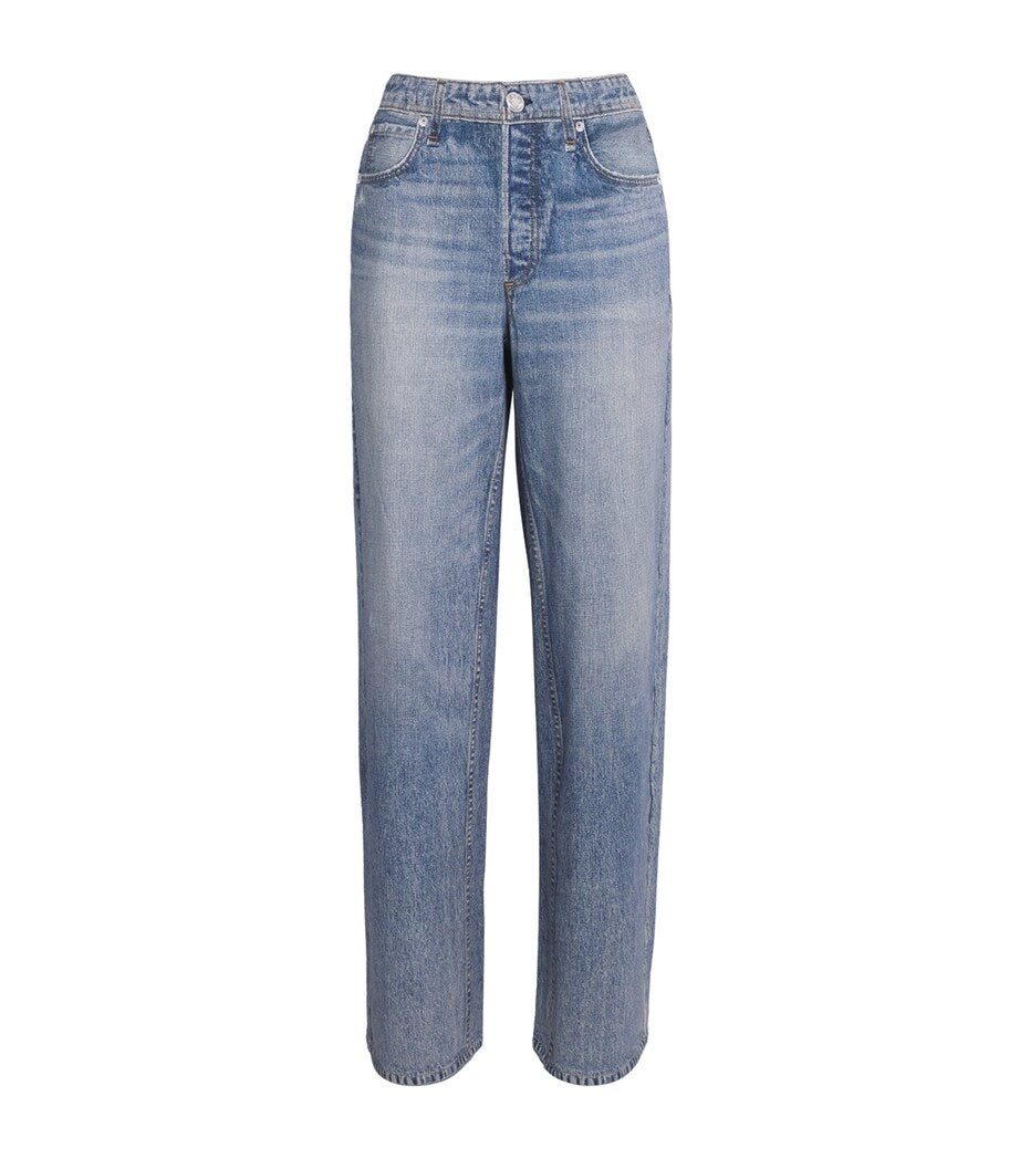 Rag & Bone Blue Miramar Low-Rise Wide-Leg Jeans