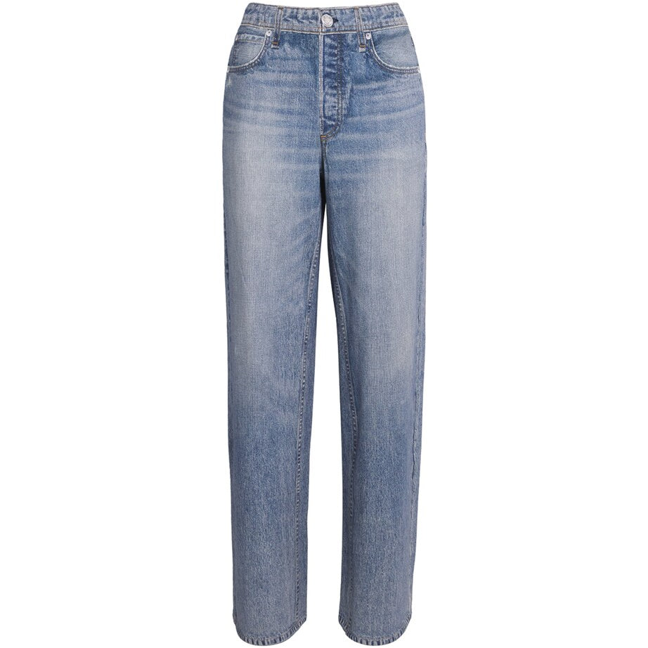 Rag & Bone Blue Miramar Low-Rise Wide-Leg Jeans