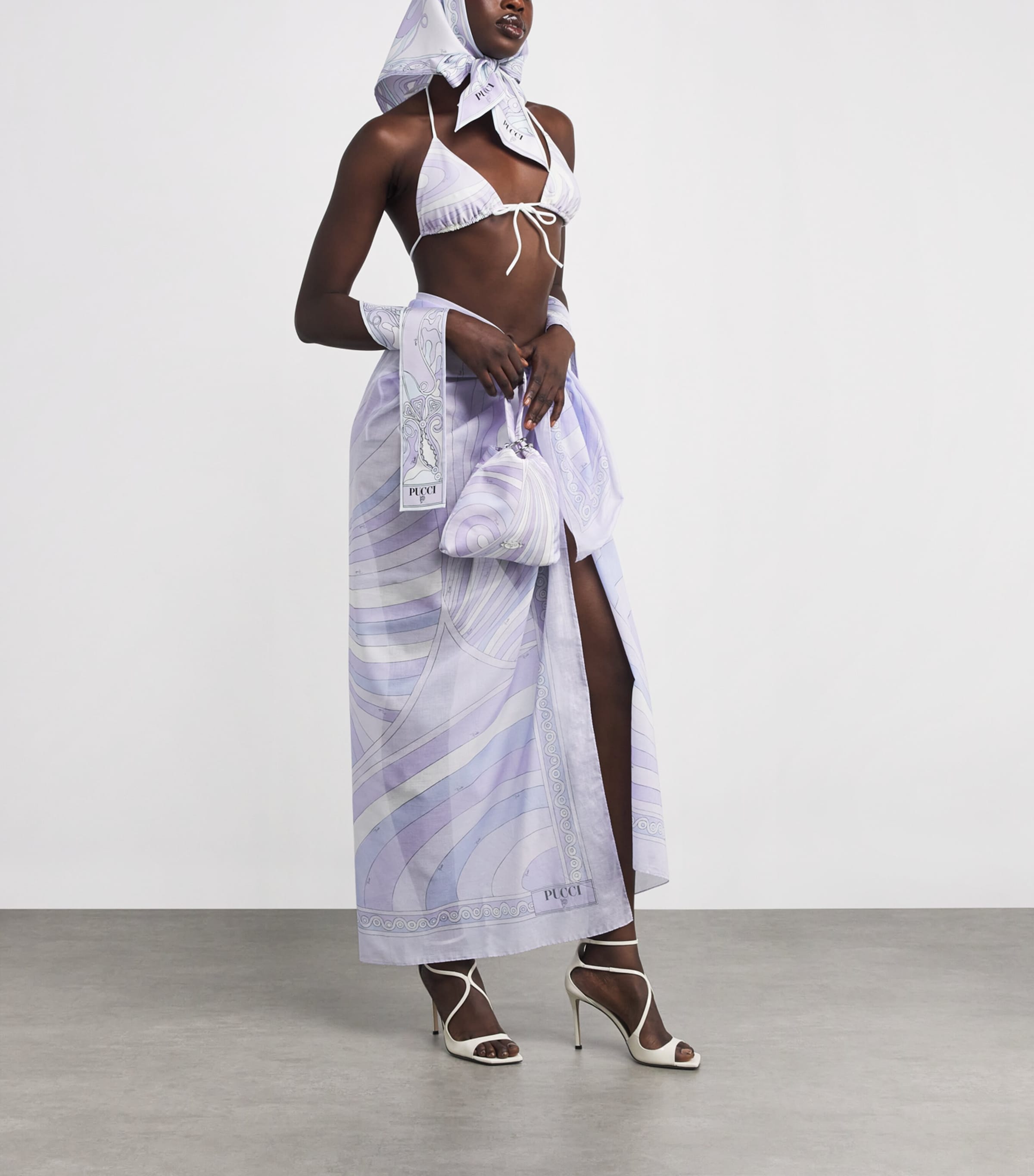 Purple Cotton Tie-Side Pareo