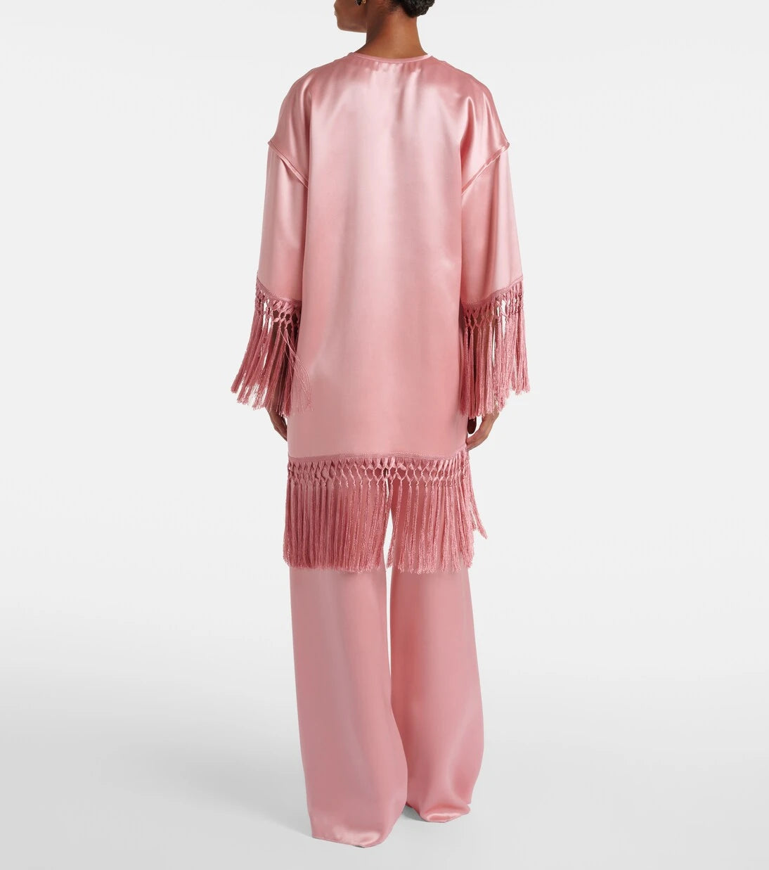 Valentino - Fringed silk duchess satin minidress