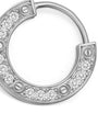 White Gold and Diamond LOVE Single Hoop Earring