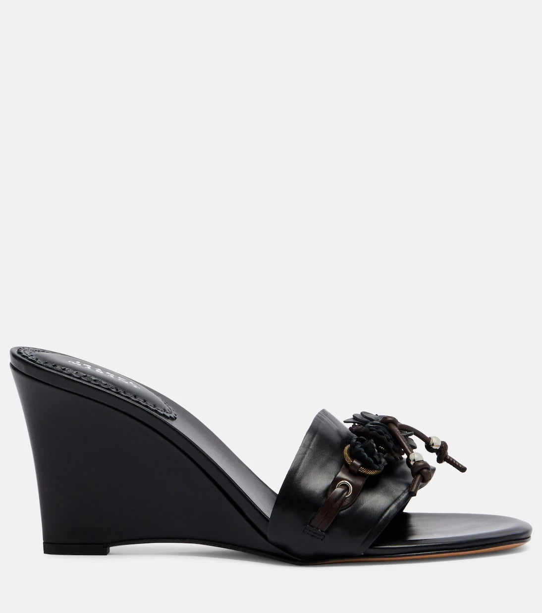 Isabel Marant - Anee embellished leather wedge mules