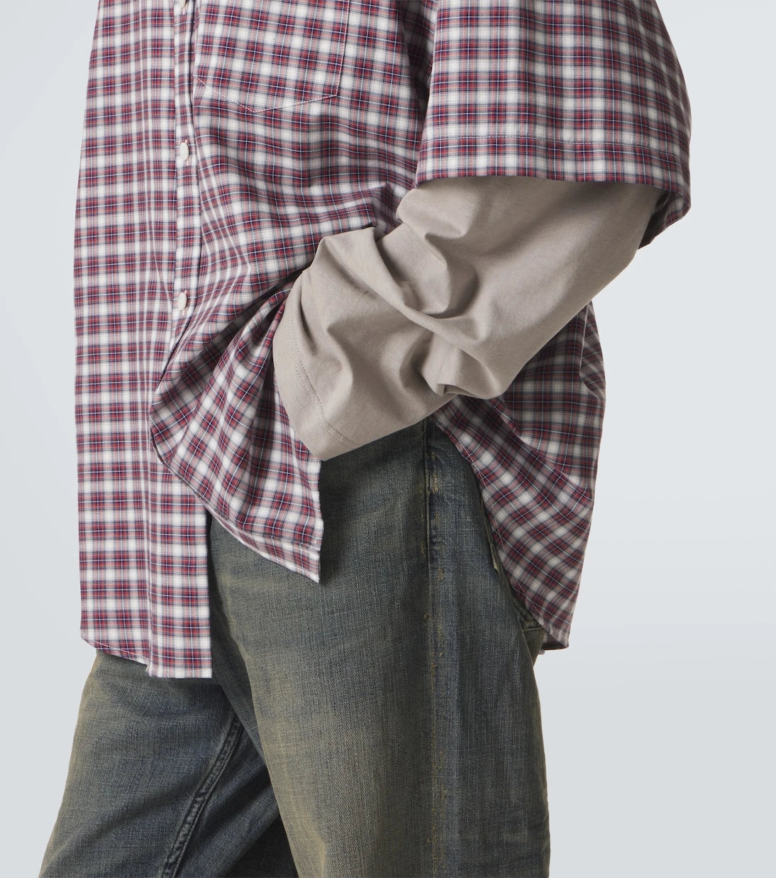 Balenciaga - Layered checked cotton shirt