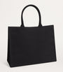 Black Large Cotton Logo Tote Bag