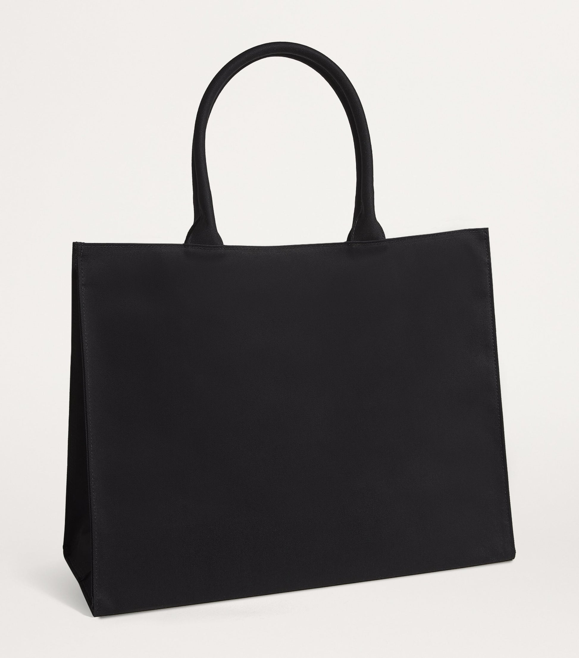 Black Large Cotton Logo Tote Bag