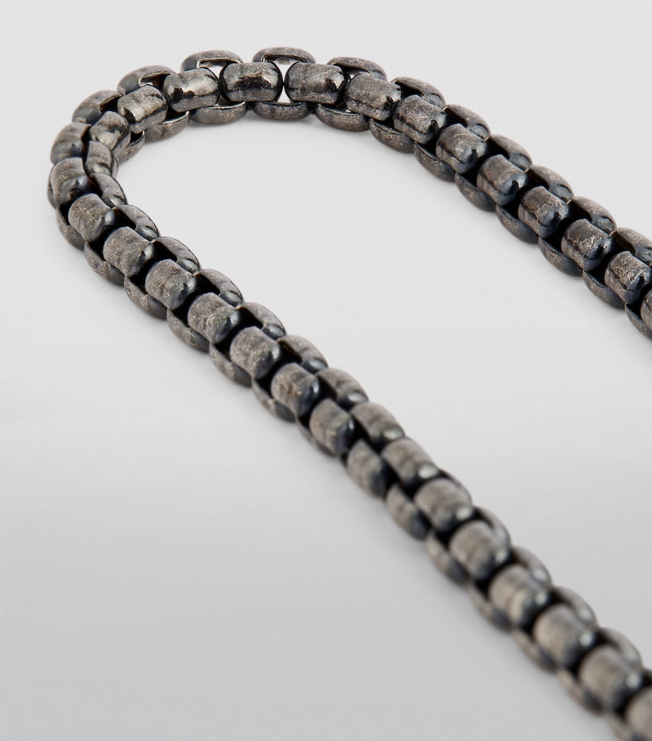 Rhodium-Plated Box-Chain Bracelet