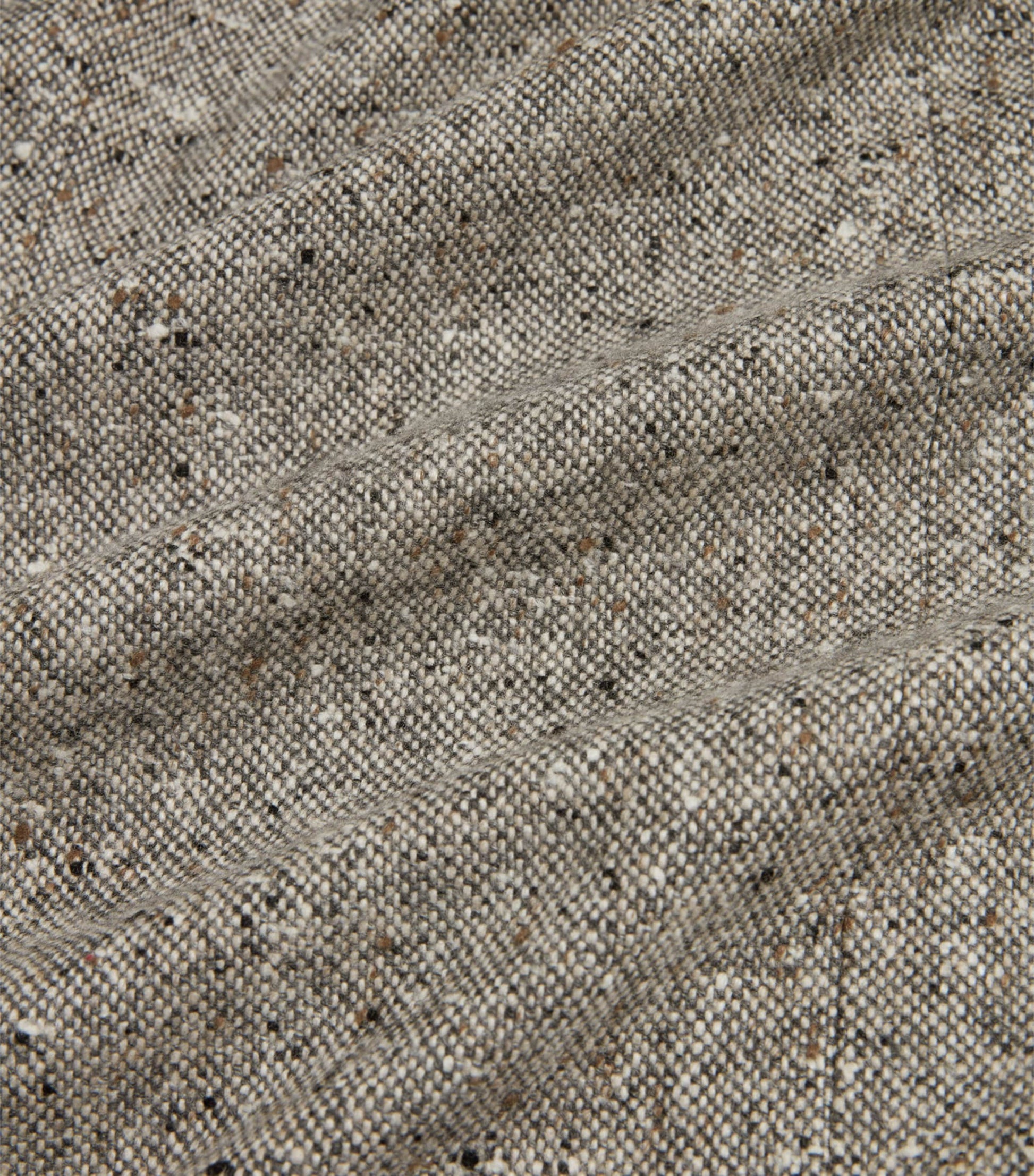 Grey Cashmere Donegal Tweed Double-Breasted Overcoat