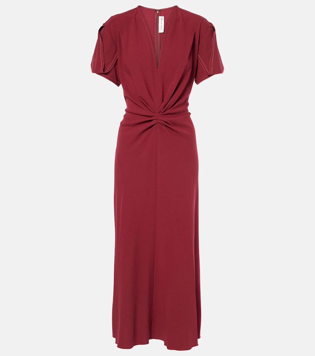 Victoria Beckham - Gathered wool-blend midi dress