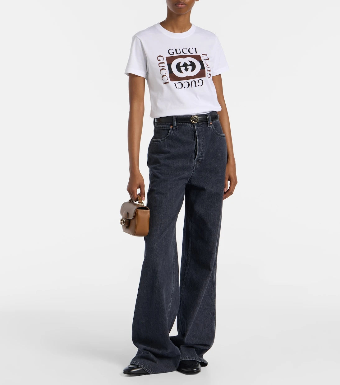 Gucci - تيشيرت من القطن بطبعة Interlocking G