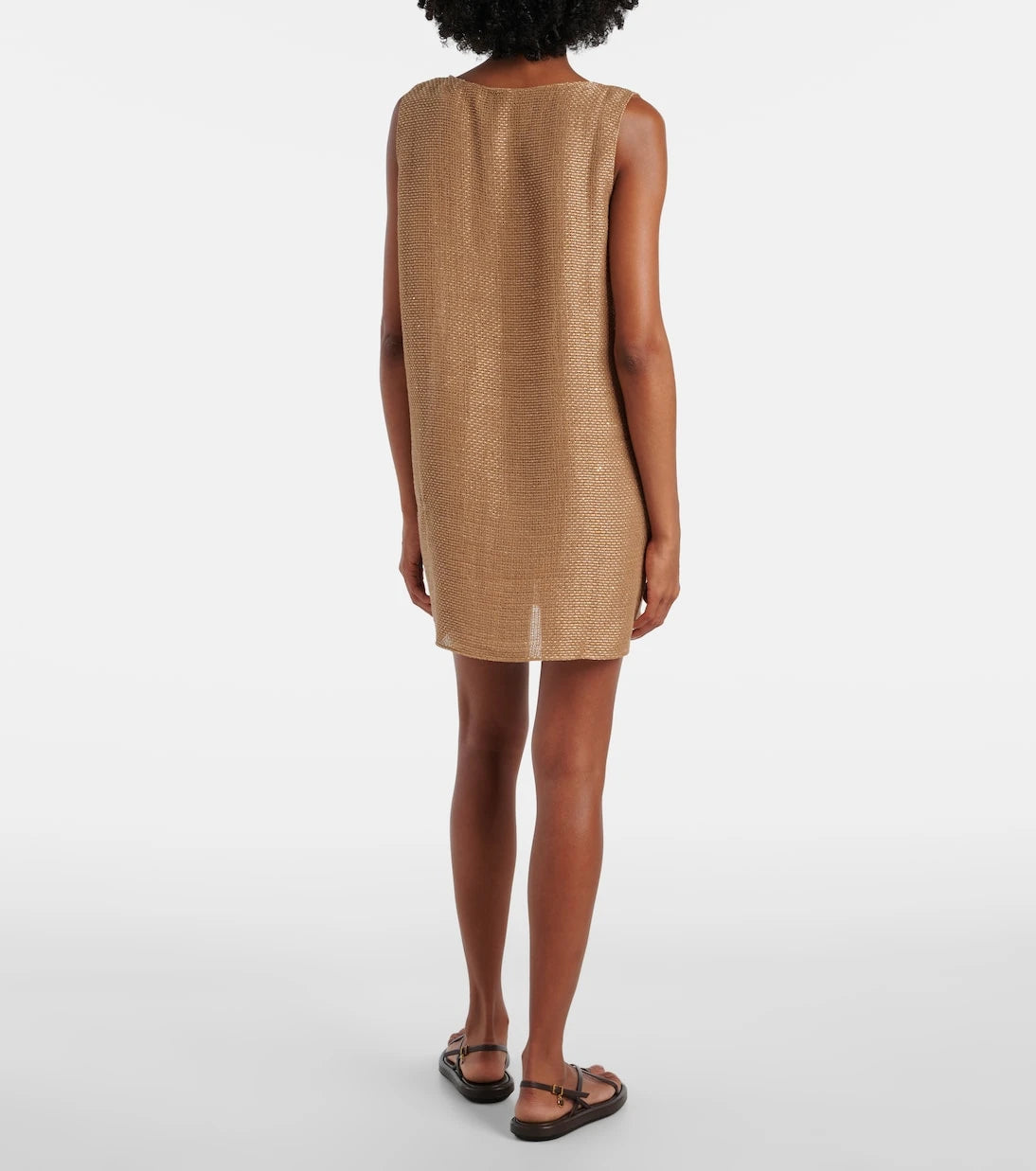 Leset - Stella sequined linen-blend minidress