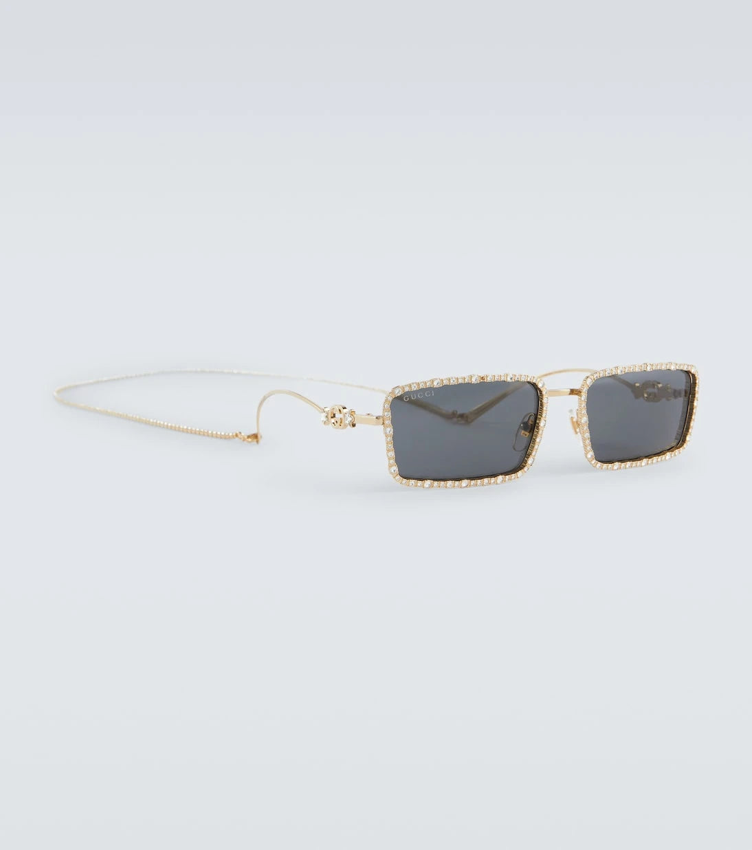 Gucci - Embellished rectangular sunglasses