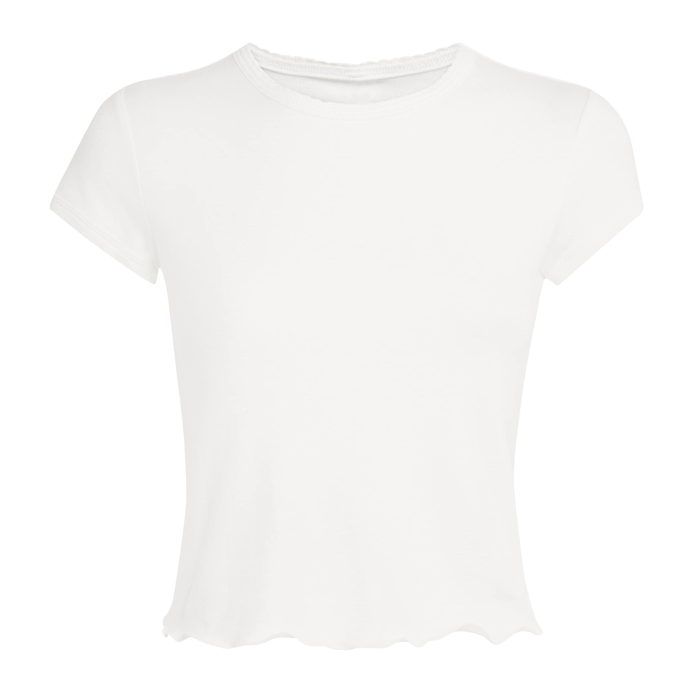 White Stretch-Cotton Drop Needle Baby T-Shirt