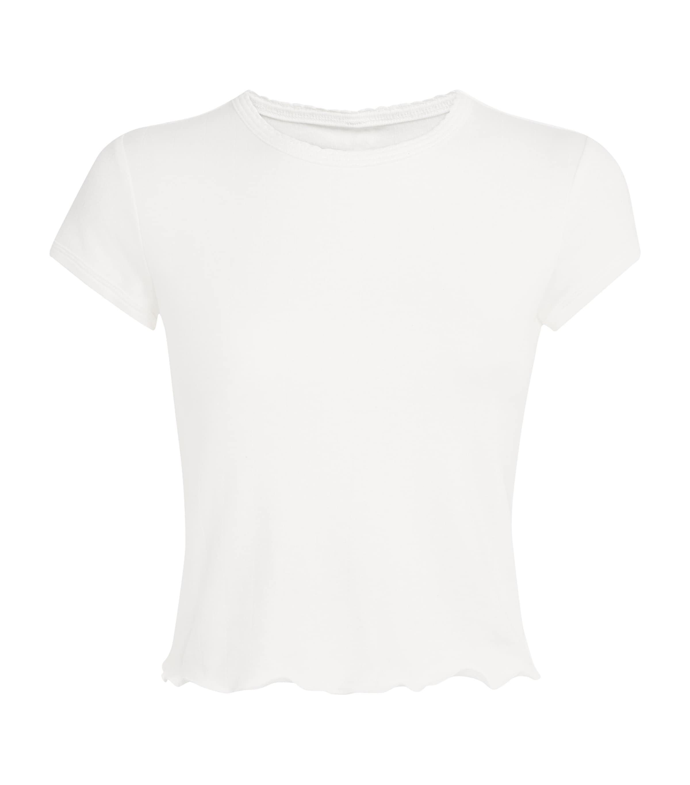 White Stretch-Cotton Drop Needle Baby T-Shirt