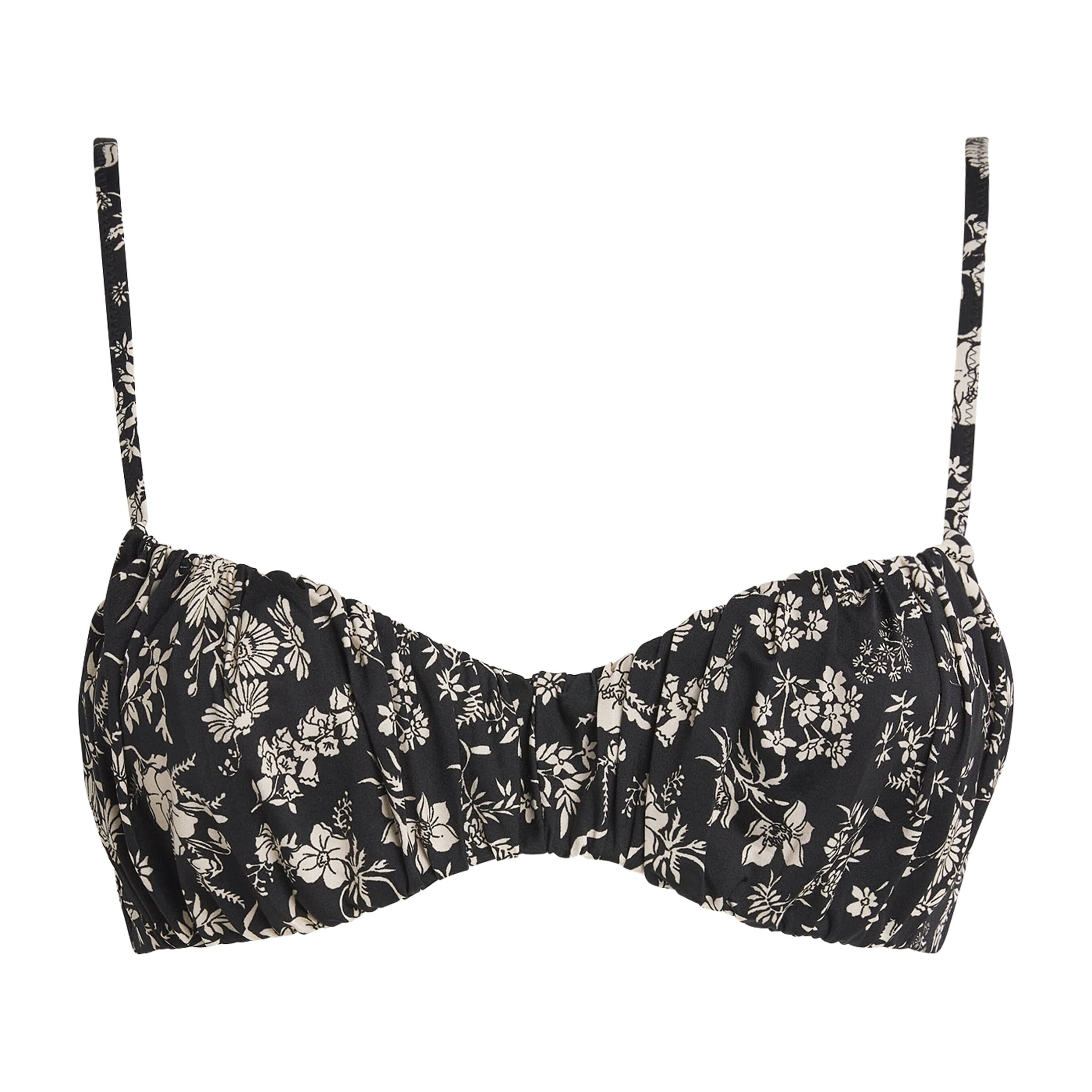 Ulla Johnson Black Ruched Naomi Bikini Top