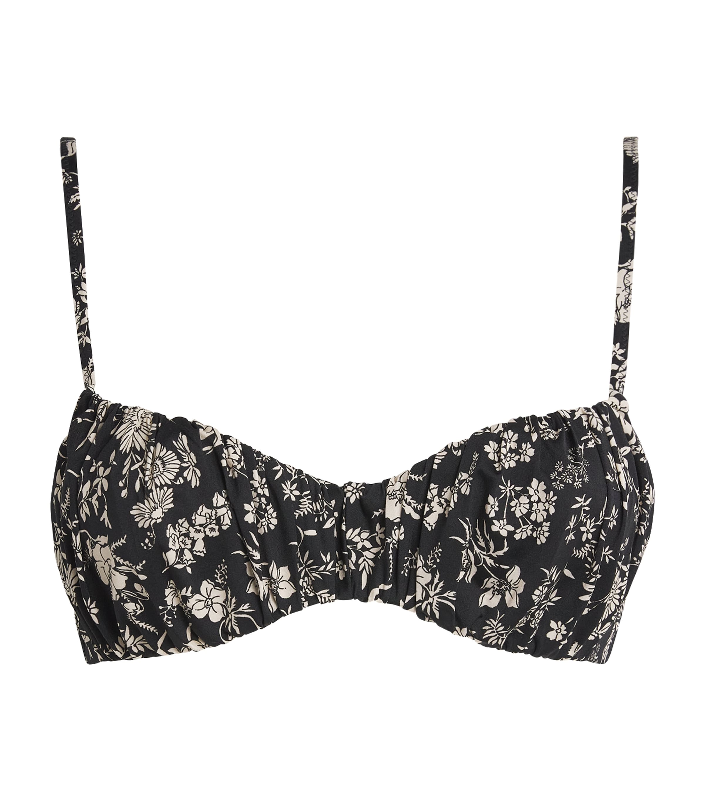 Ulla Johnson Black Ruched Naomi Bikini Top