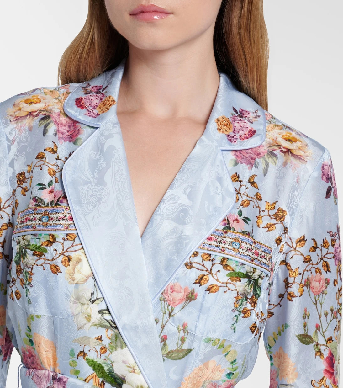 Camilla - Tiled In Time belted floral jacket