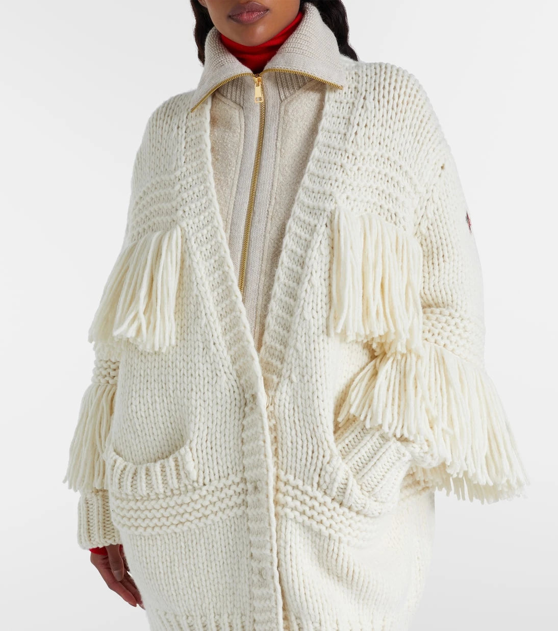 Moncler Grenoble - Fringed wool-blend cardigan