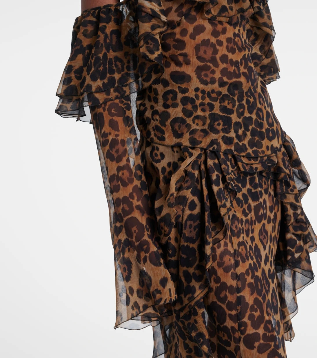 Blumarine - Leopard-print draped silk top
