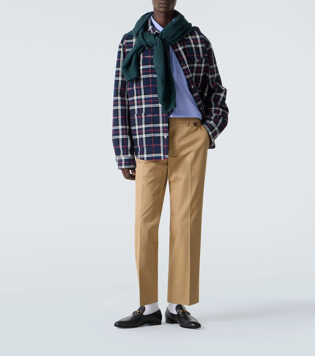 Gucci - بنطال قصير مستقيم بخصر متوسط ​​الارتفاع من القطن