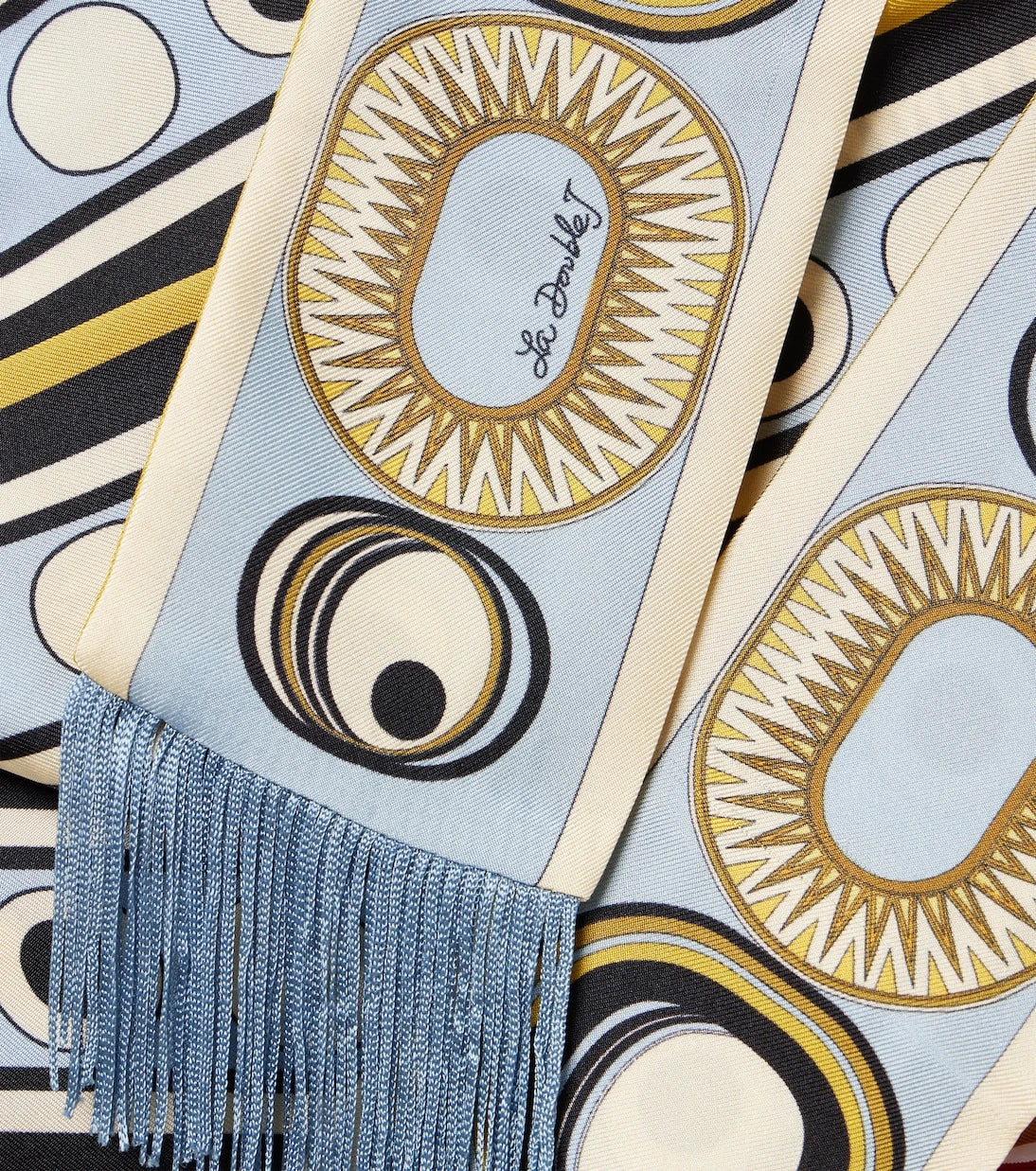 La DoubleJ - Fringed printed silk twill scarf