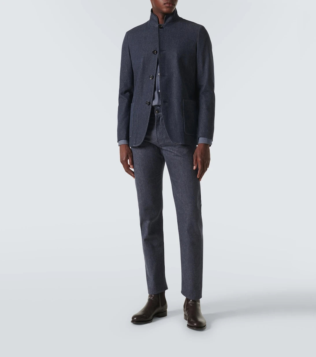 Loro Piana - بنطلون جينز بقصة مستقيمة وخصر متوسط الارتفاع