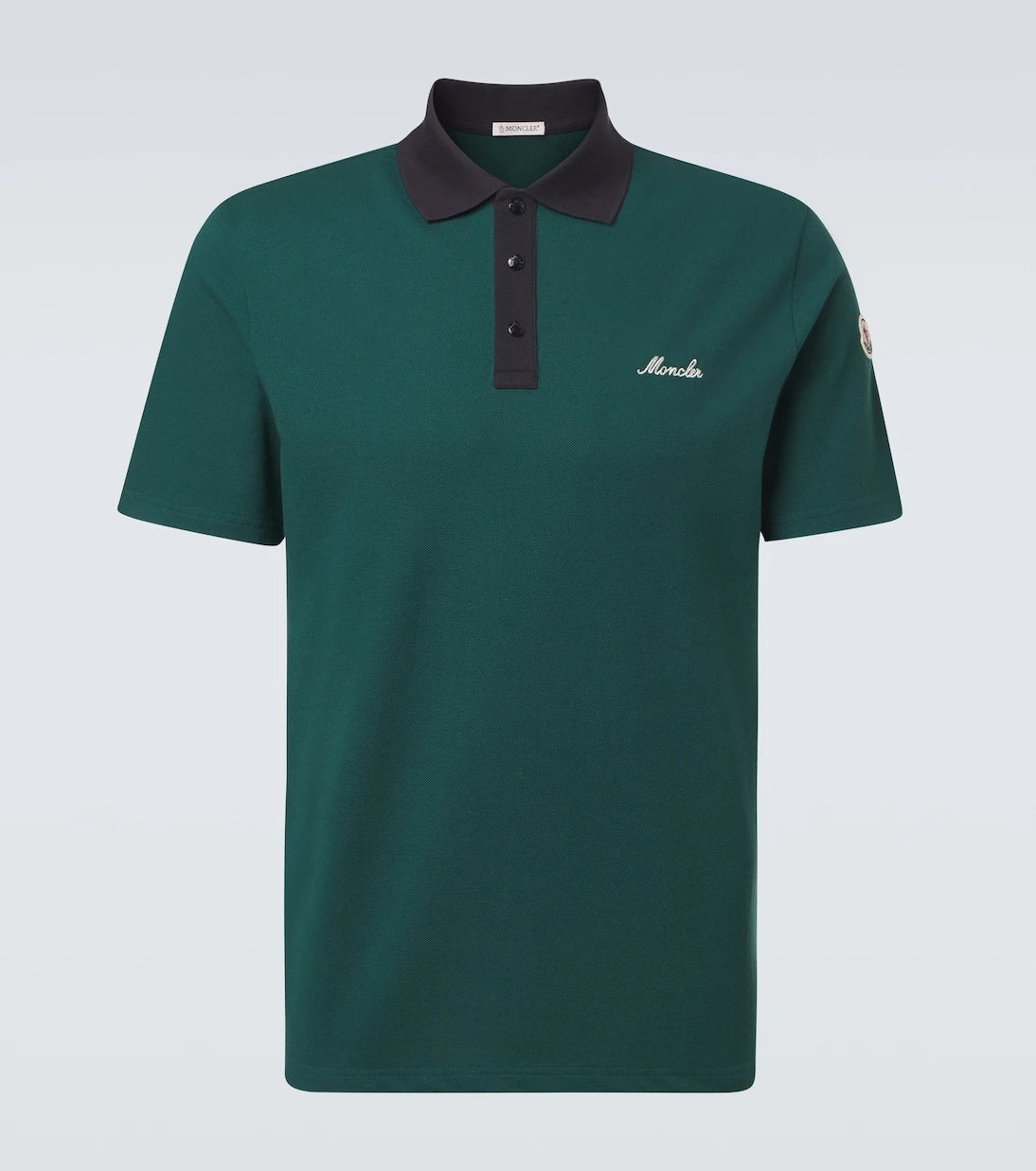 Moncler - Embroidered cotton piqué polo shirt