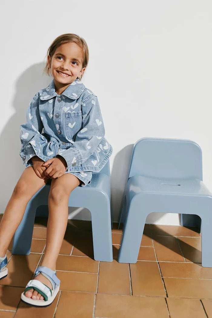Детско дънково яке Liewood Kenza Printed Denim Overshirt