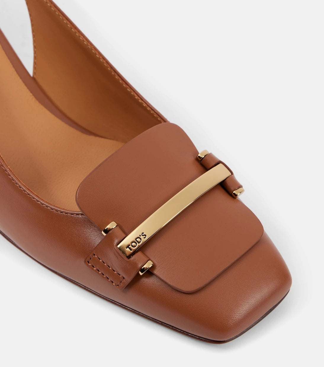 Tod's - 50 leather slingback pumps