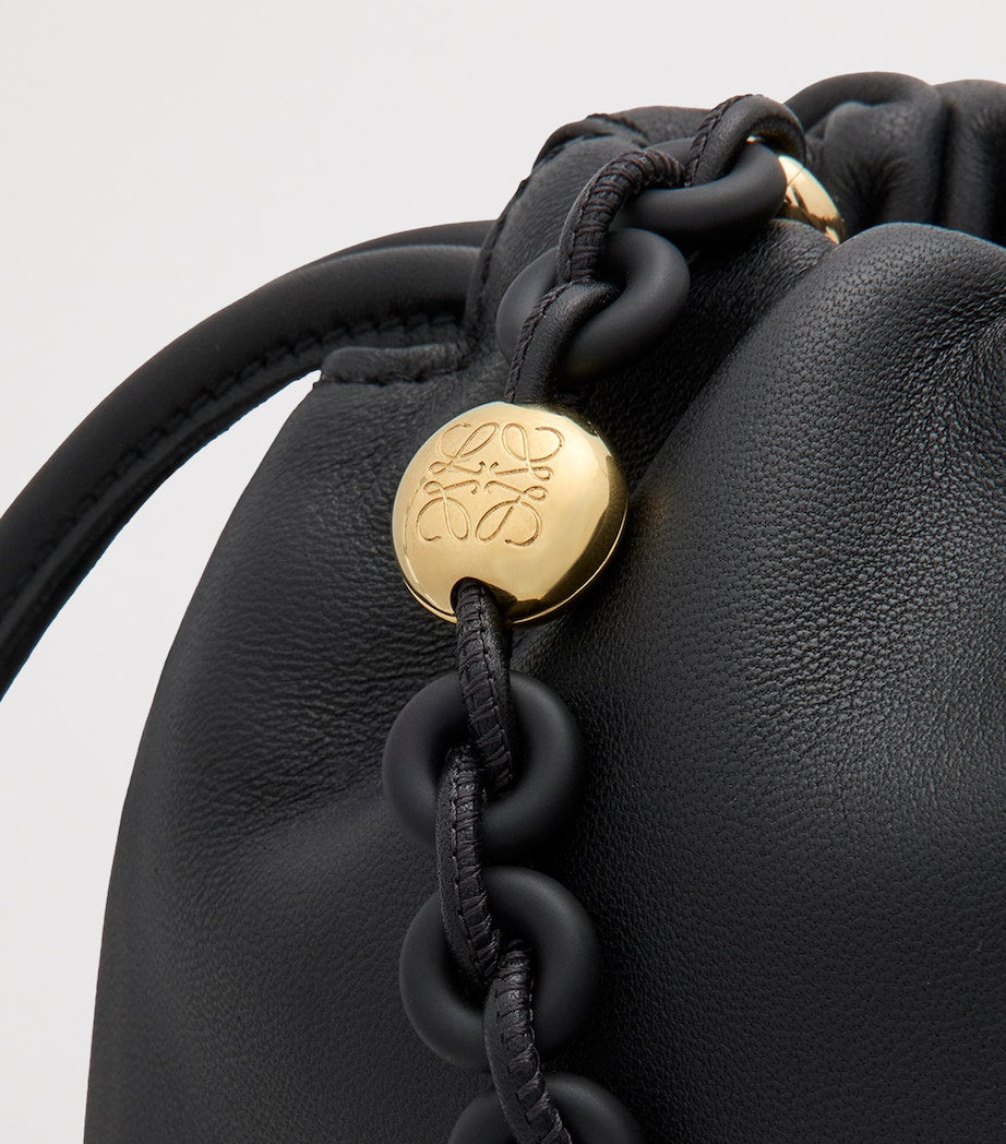 Black Medium Leather Flamenco Purse