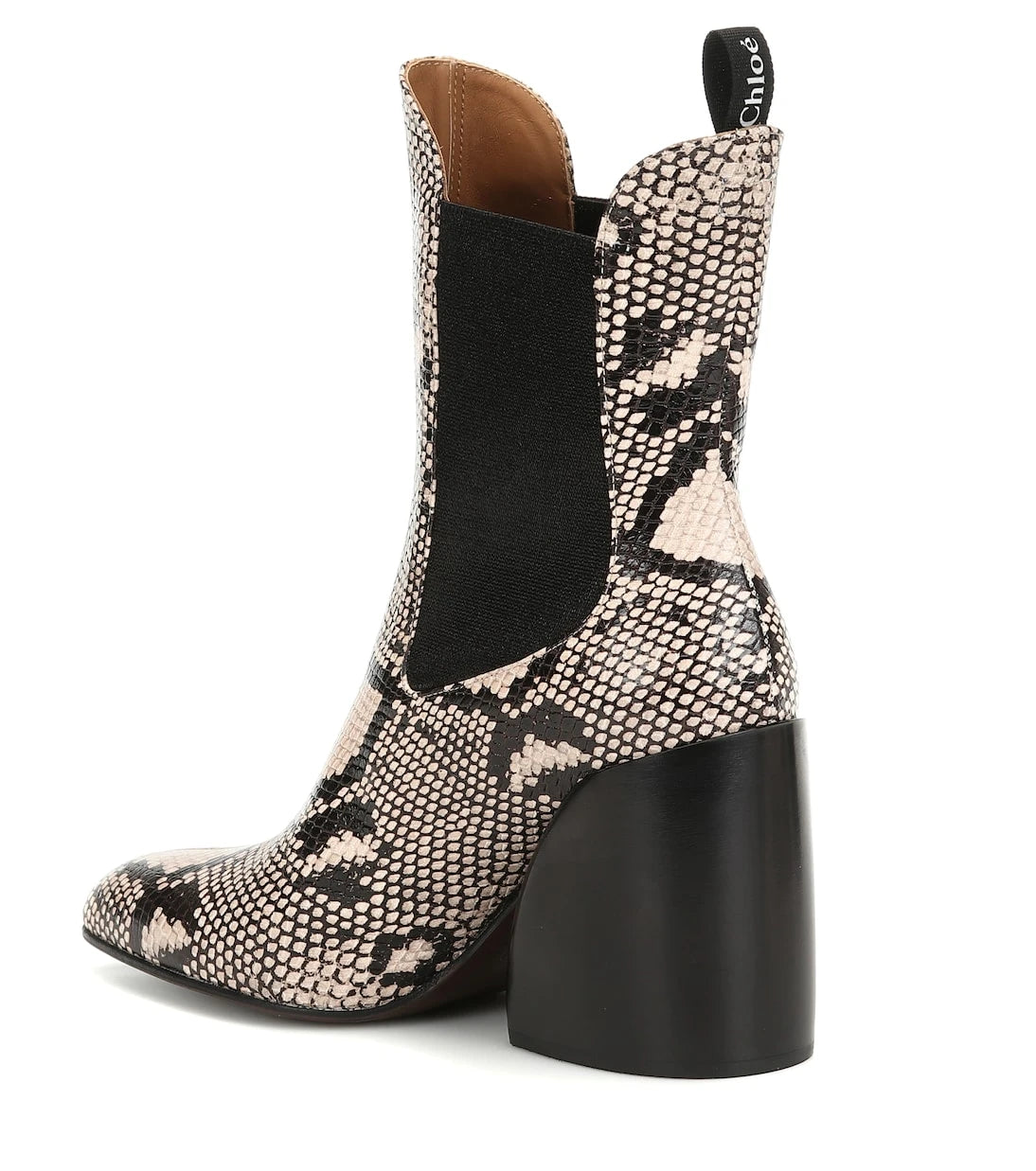 Chloé - Wave snake-effect ankle boots
