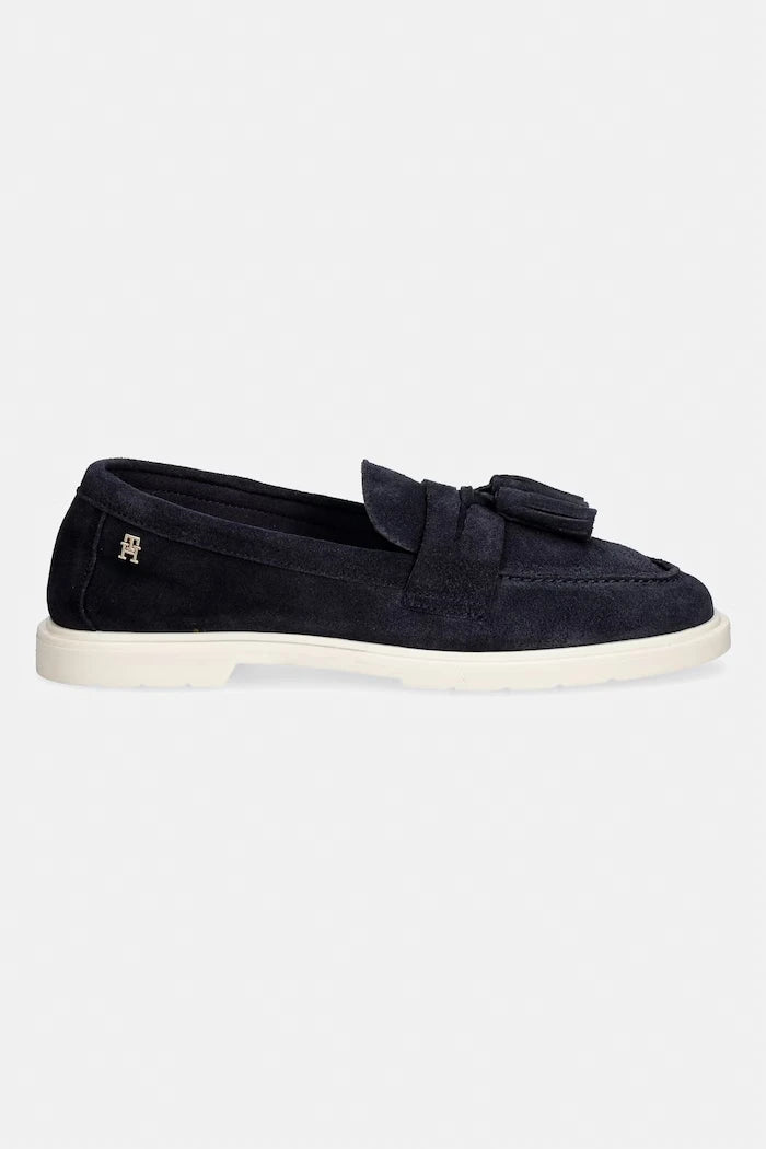 Tommy Hilfiger kadın süet mokasen LIGHT SUEDE TASSEL LOAFER