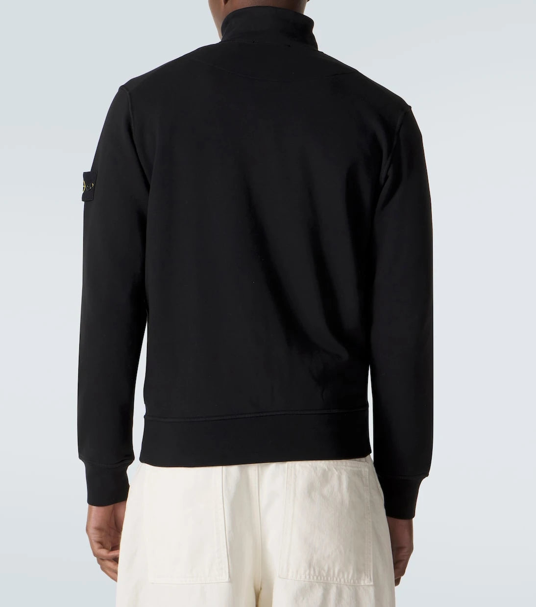 Stone Island - سترة قطنية بنصف سحاب بتصميم بوصلة