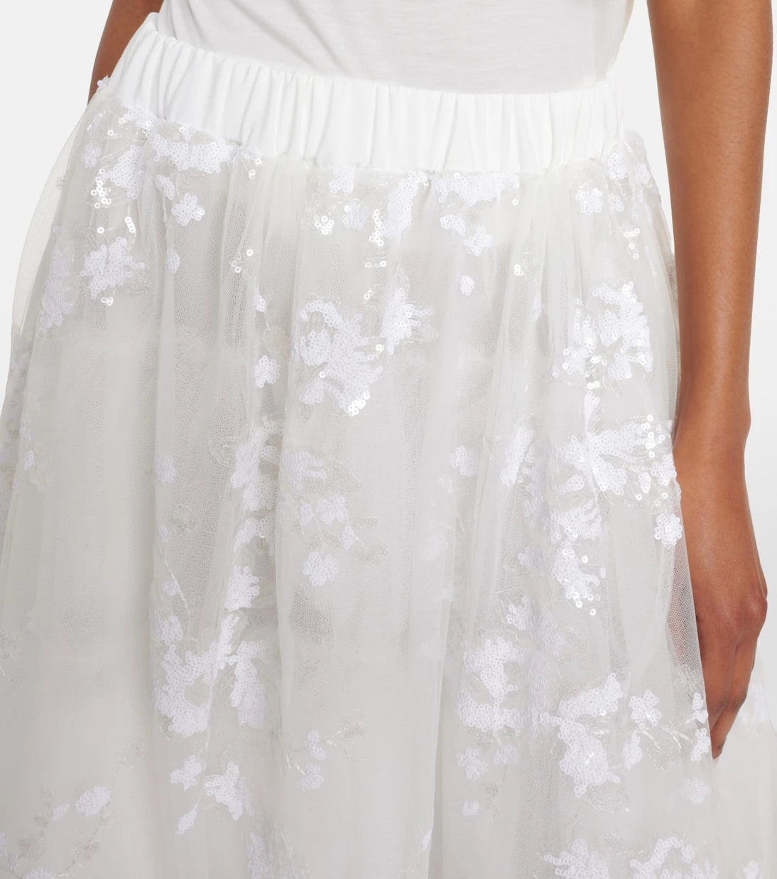 Simone Rocha - Sequined tulle midi skirt