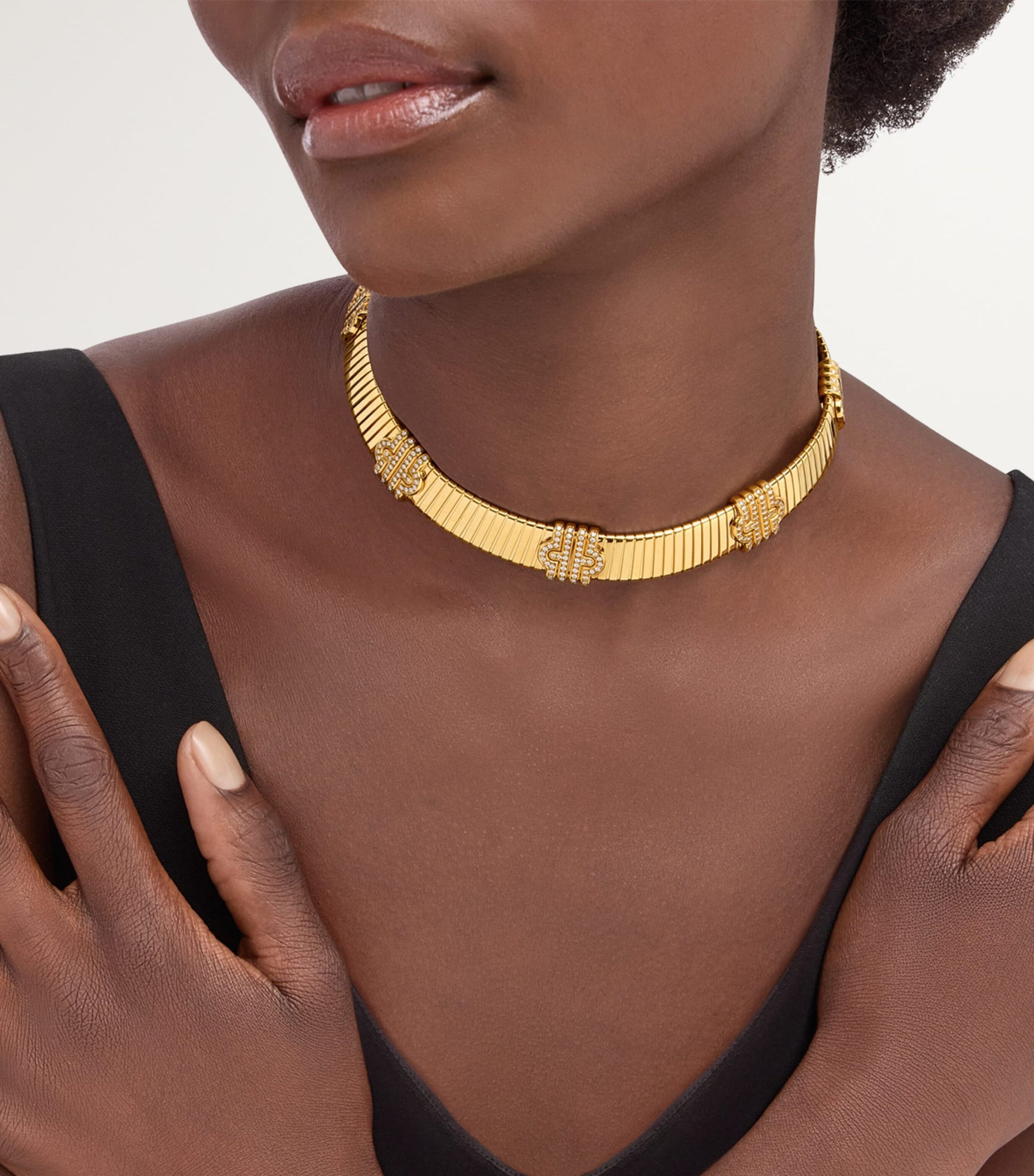 Yellow Gold and Diamond Tubogas Necklace