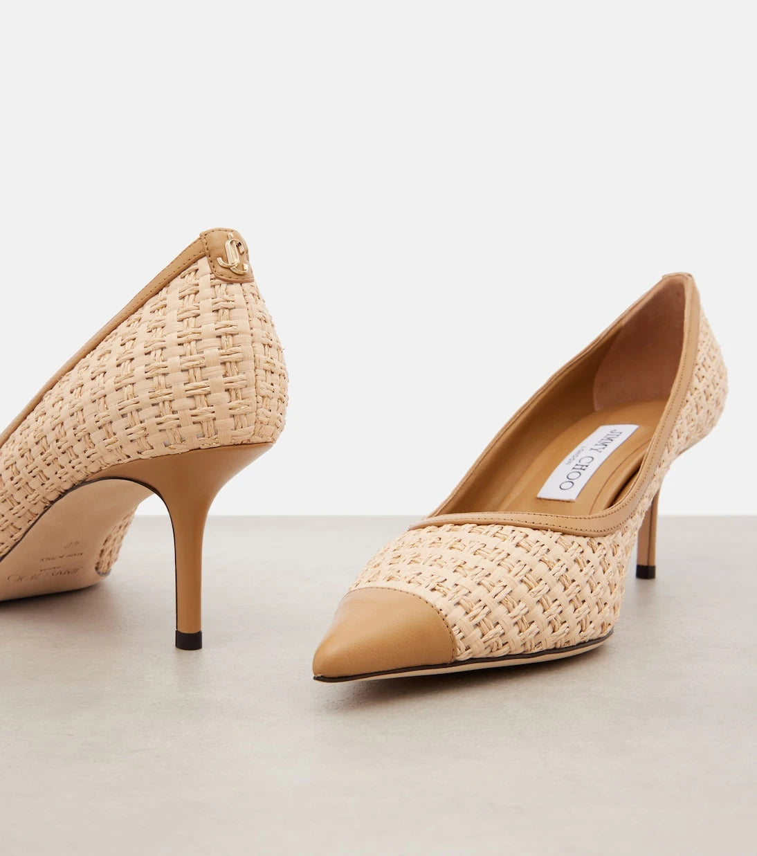 Jimmy Choo - Love 65 rafya görünümlü stilettolar
