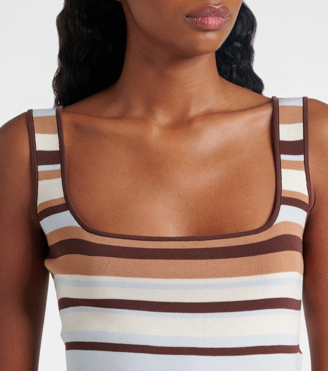 Faithfull - Enya striped knitted cotton-blend top