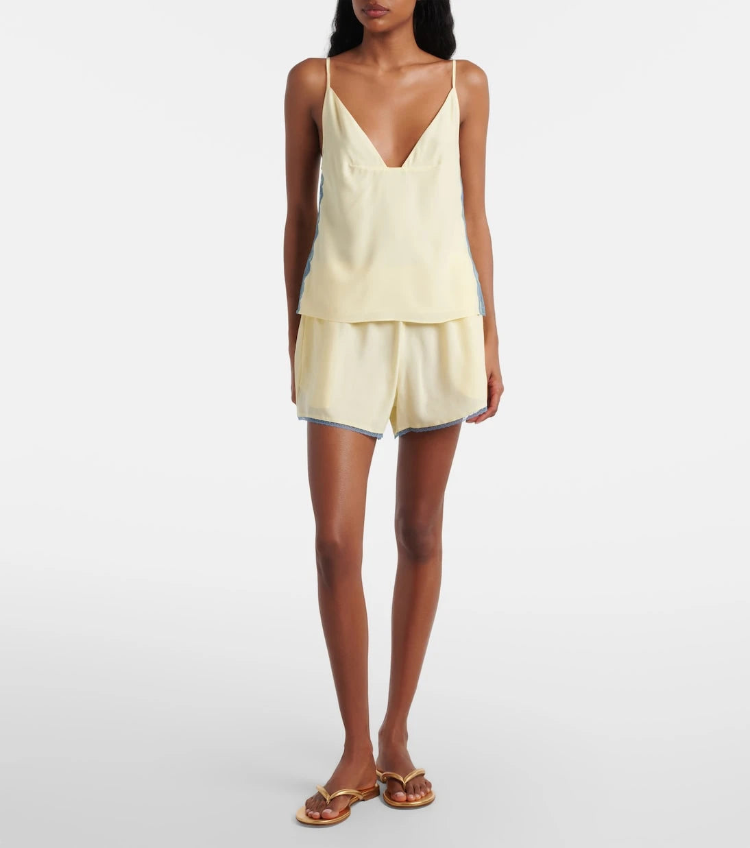 SIR - Lace-trimmed silk camisole